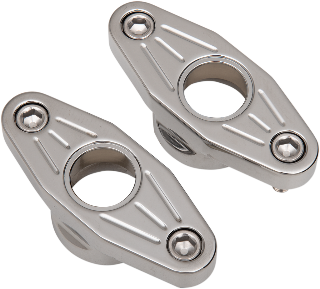 ACCUTRONIX Swingarm Pivot Blocks - Chrome - Ball-Milled FXPV1-MC