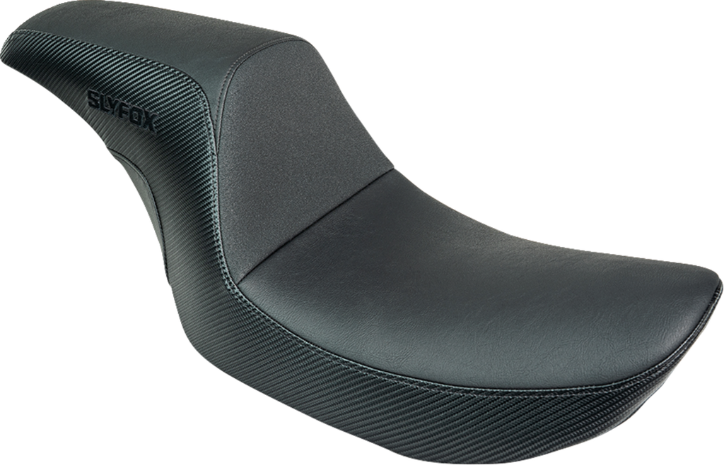 SLYFOX Drifter Seat - Black Logo - Black Vinyl - Smooth - FXR '82-'00 SlyFox4681A