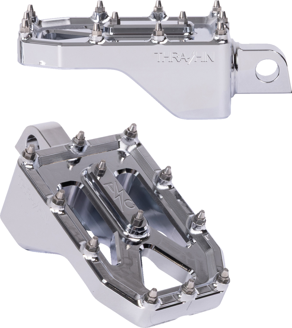THRASHIN SUPPLY CO. Aggressor Foot Pegs - Rear - Chrome - HD '72-'25 TSC-2022-3-D