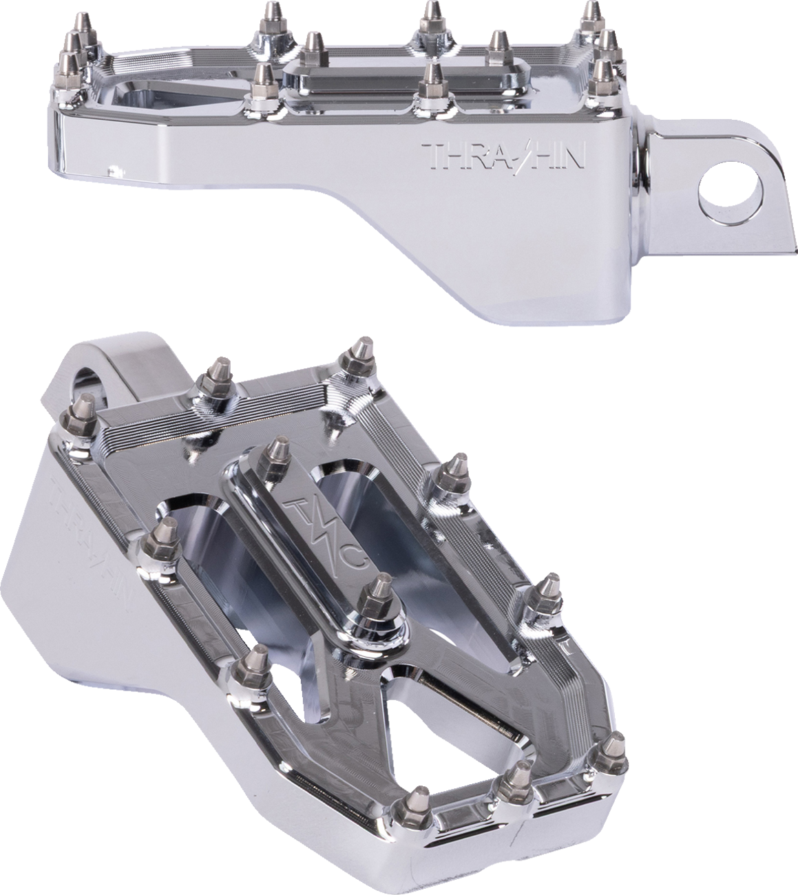 THRASHIN SUPPLY CO. Aggressor Foot Pegs - Rear - Chrome - HD '72-'25 TSC-2022-3-D