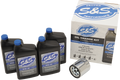 S&S CYCLE Oil Change Kit - Chrome Filter - '99-'17 Twin Cam - 4 US quarts 218942